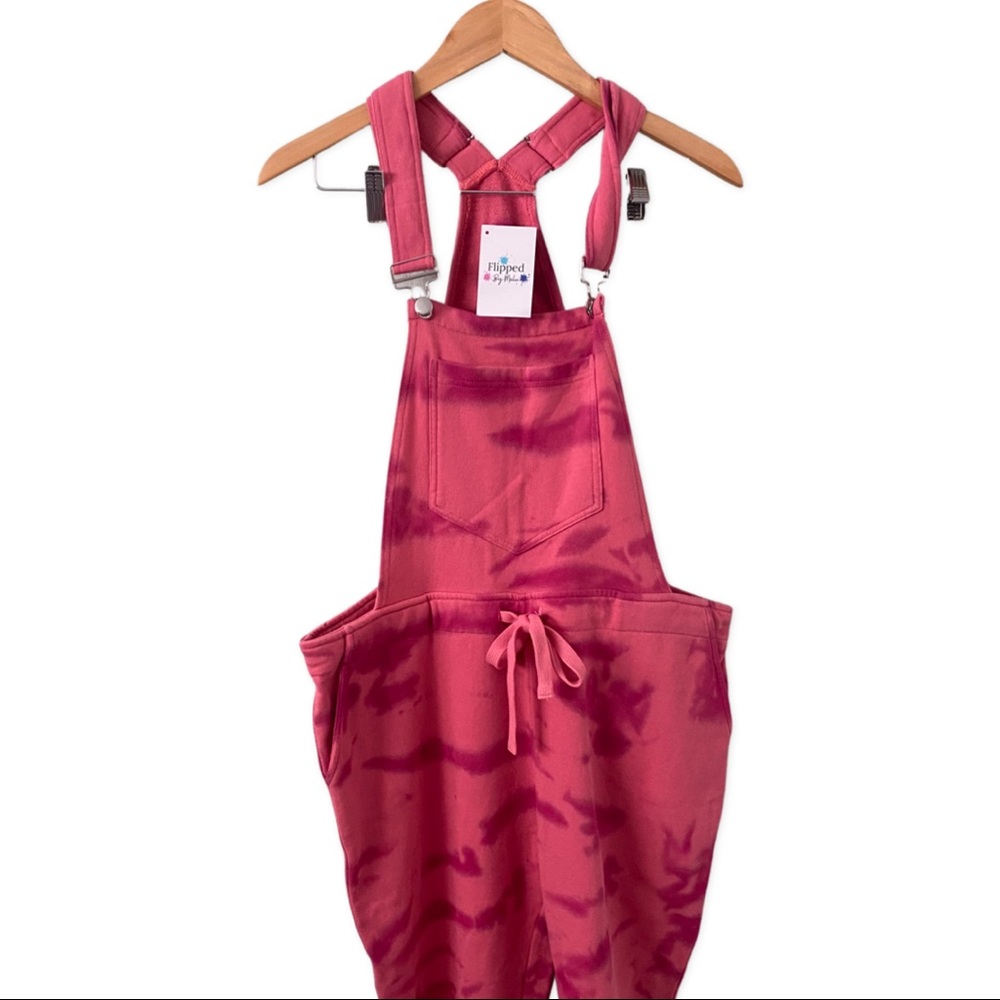 French Terry Overalls Tie Dye Pink